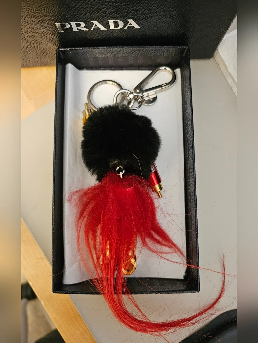 PRADA Rabbit Fur Robot Trick Keychain Bag Charm - Picture 8 of 9